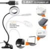 Clip on Desk Lamp USB Table Lamp Eye Protection LED table Light Bendable Flexible Reading desk Lamp Nail Tattoo Reading Beauty 3