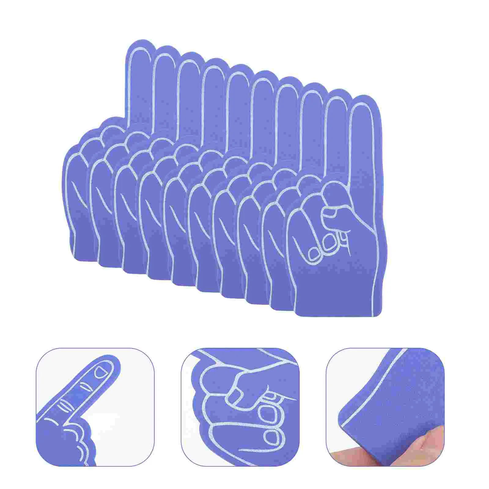 12pcs Foam Finger Cheering Foams Finger Sports Event Props Cheer Props for Competition 6pcs handheld cheering props gymnastics cheer pompom props sports meeting supply