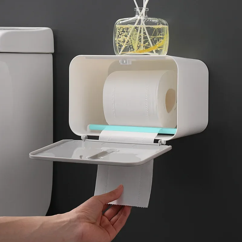 1pcs Toilet Tissue Box Toilet Paper Rack Wall-mounted Bathroom Paper Roll Tube Toilet Paper Boxes 5