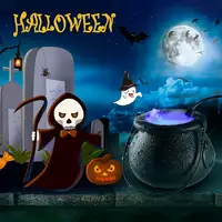 Halloween Witch Pot Mist Maker Fogger,Witch Cauldron Fog Maker with Color Changing LED Light,2023 Halloween Party Gift Decor 2