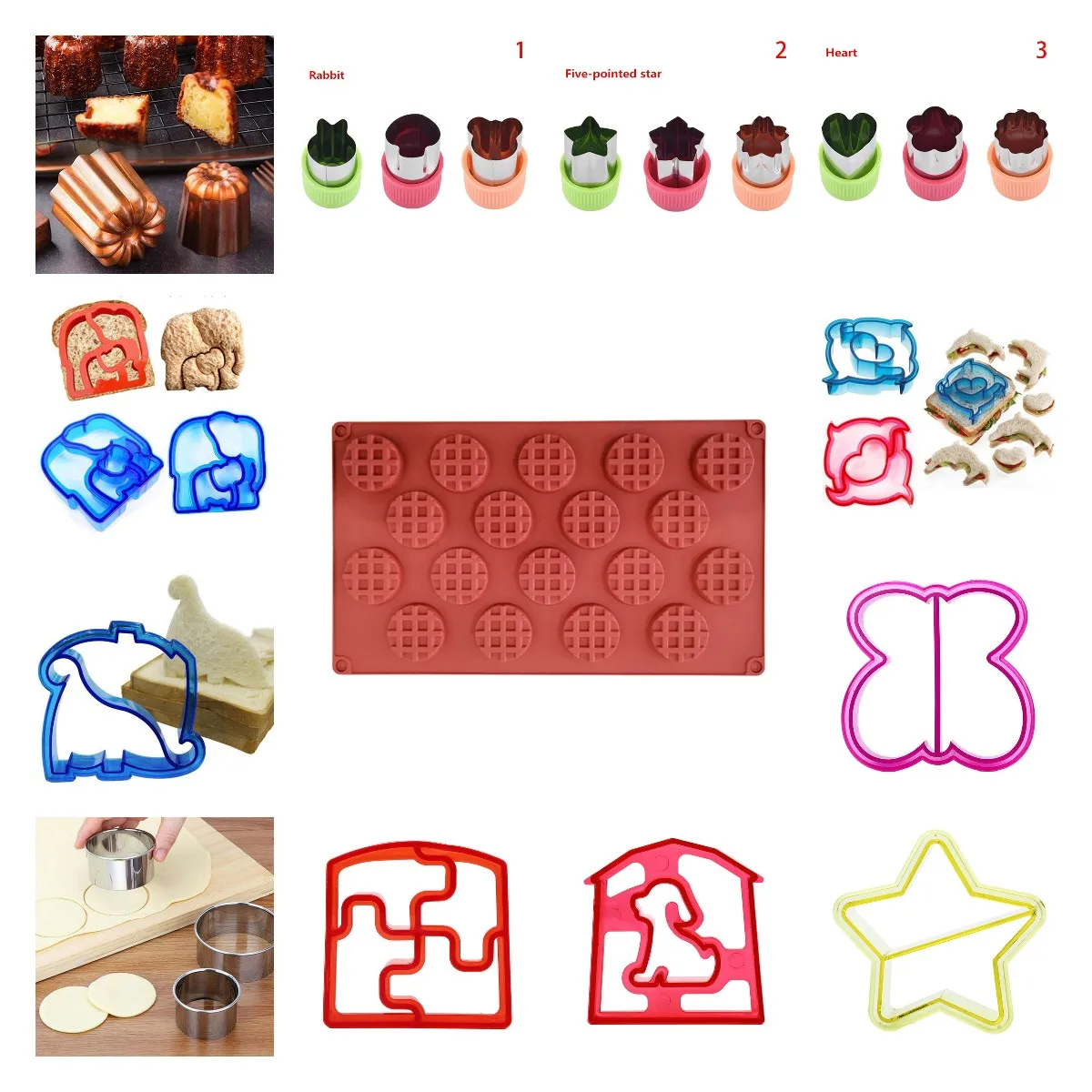 

1pc DIY Cute Round Waffle Making Mold Practical Chocolate Making Tool Aroma Candle Silicone Mold Food Grade Silicone Baking Supp