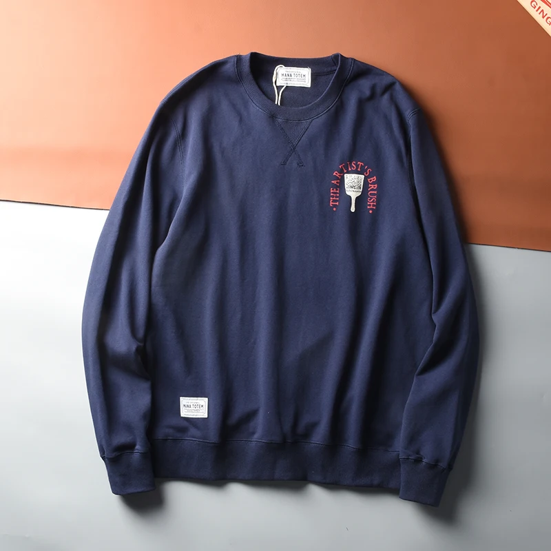 

Autumn New American Retro Long Sleeve O-neck Letter Printed Sweatshirts Men's Fashion Washed Old Pullover Casual Sportwear