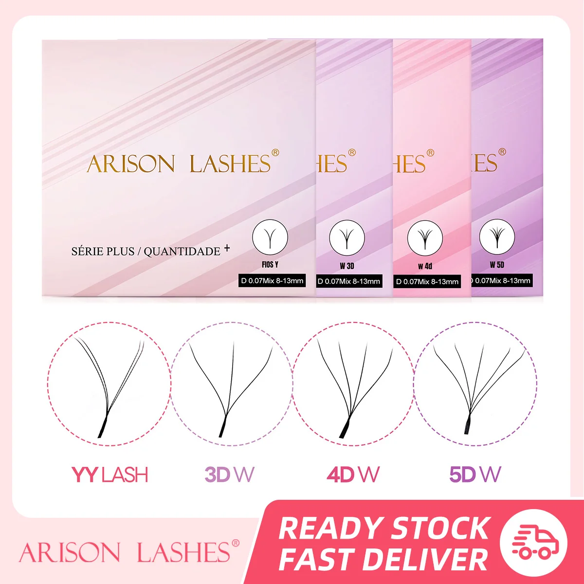 Ресницы ARISON Plus 2 в 1 YY/3D/4D/5D W, магнитные картонные готовые ресницы для объема, наращивание ресниц YY W-образные ресницы для всего