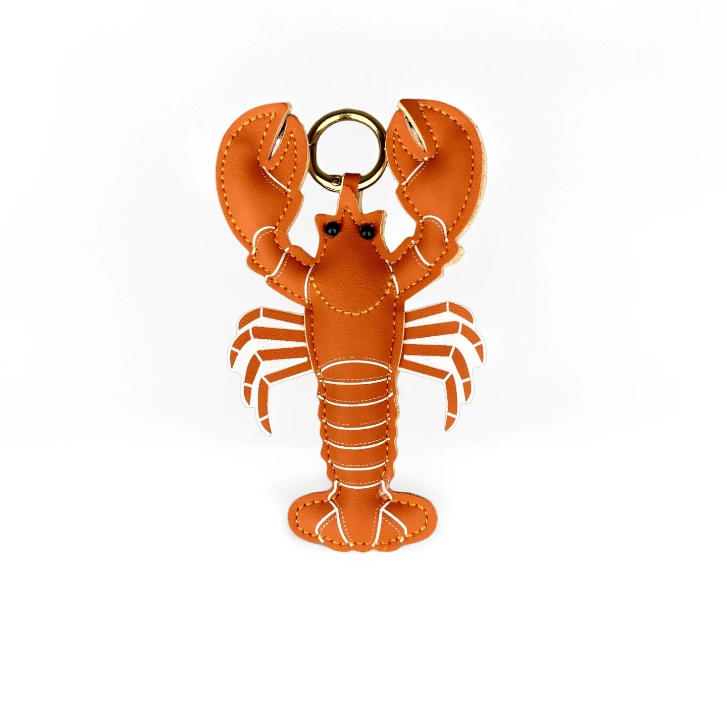 Y2K Stylish PU Leather Beach Style Keychain, Cute Sea Animal Bag Charm, Leather Lobster/Crab/Seashell Purse Accessory