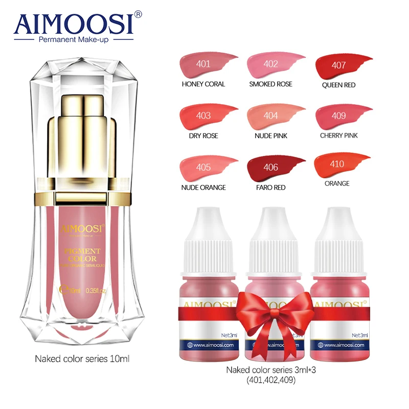 AIMOOSI tattoo inks 4 bottle set Tattoo Microblading Paint Ink Pigment For Semi Permanent Makeup Eyebrows Lips Tint Consumables