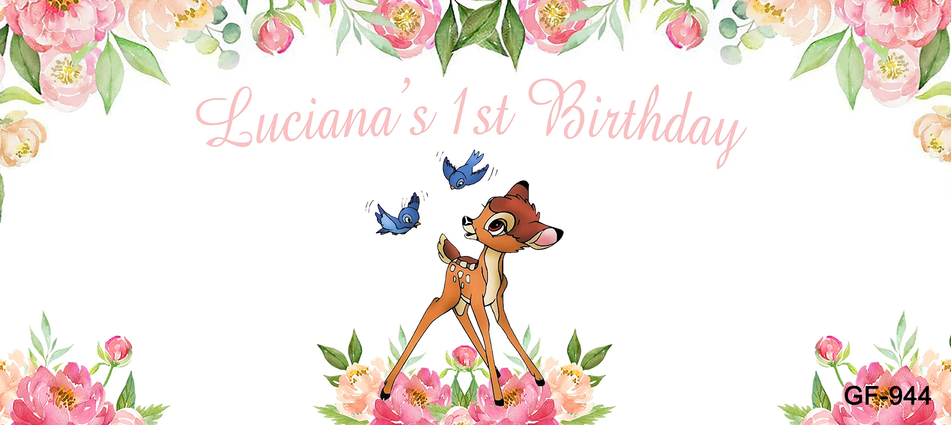 Bambi Deer Backdrop Kids Feliz Aniversário Wild One Party Animais da Selva Bela Cena Fotografia Fundo Decoração de Banner - Image 2