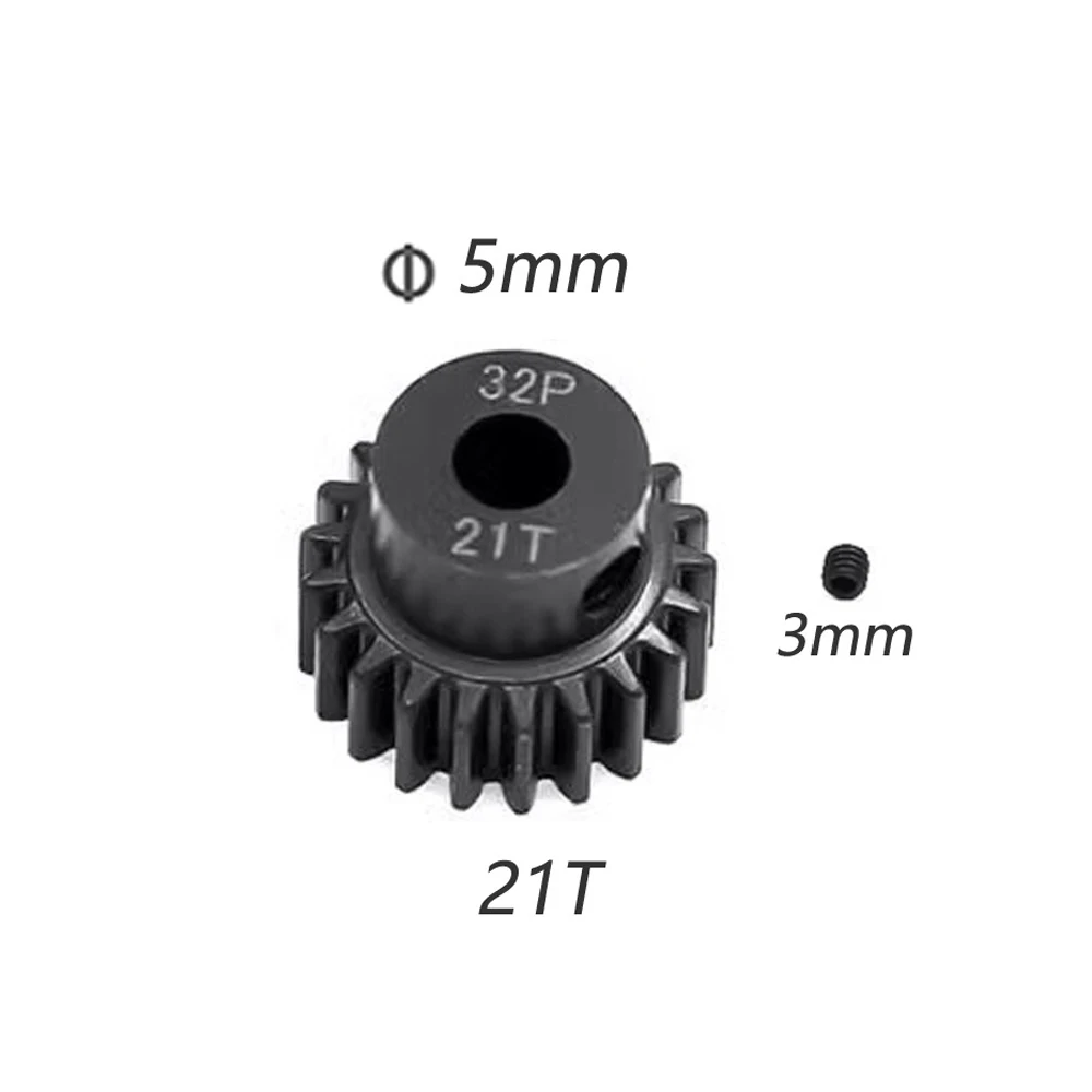 32P M0.8 5mm 13T 14T 15T 16T 17T 18T 19T 20T 21T Black Steel Metal Pinion Motor Gear For 1/10 Rc Model Car Motor
