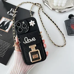 Elegant Leather Crossbody Phone Case with Wallet Card Holder - Women's Protective Cover - iPhone 12 Mini (Black)