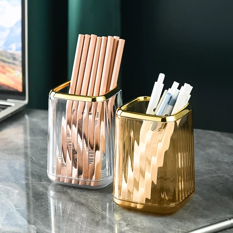 Luxury Makeup Organizers Desktop Cosmetic Brush Storage Box Office Pen Case Make Up Brushes Organizer Lipstick Sundries Holder 4