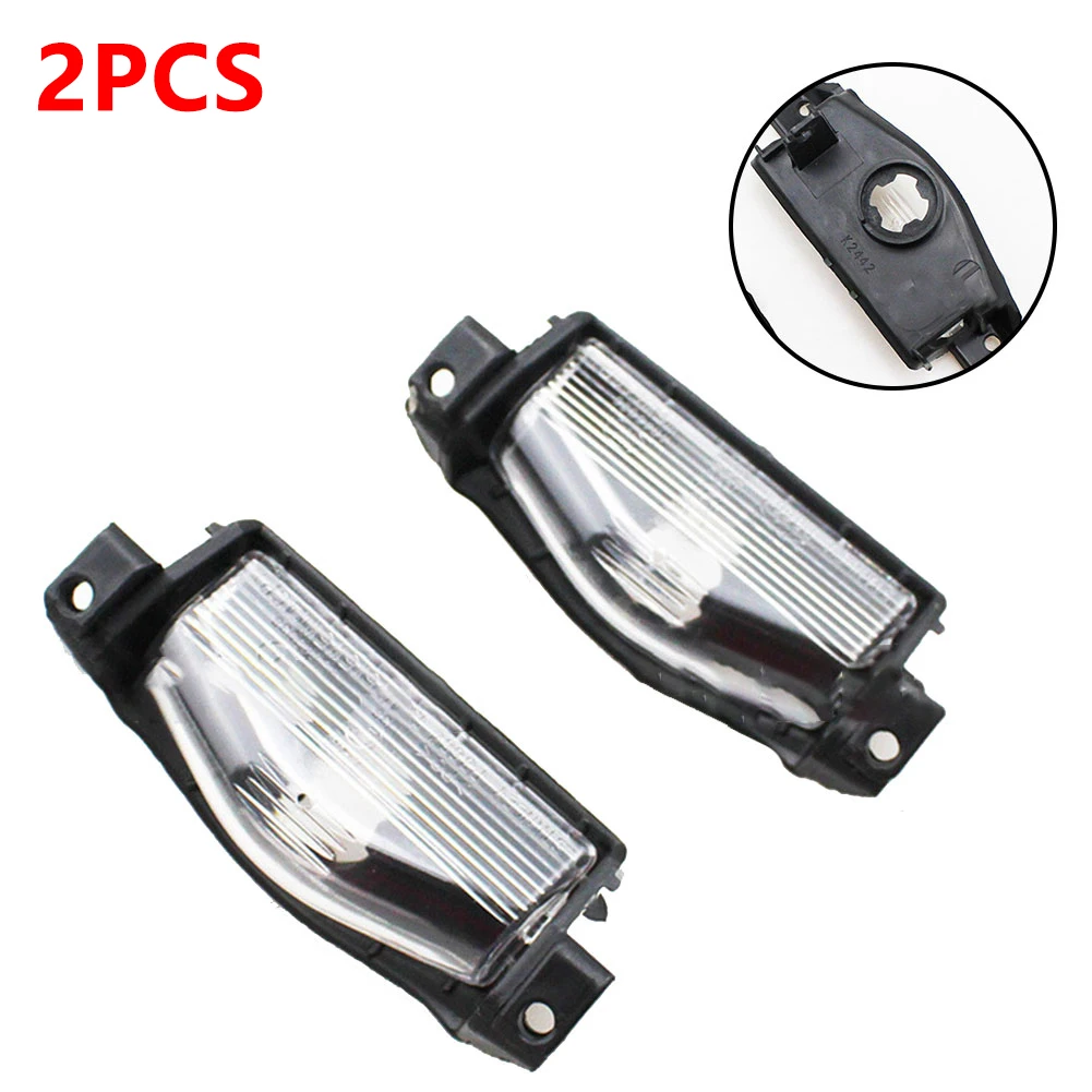 2pcs Car License Plate Light Shell Lens Rear Bumper Lamp Housing Cover