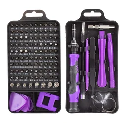 Precision Screwdriver Set: Comprehensive 115 - in - 1 Tool Kit for Electronics & Device Repair (Purple)