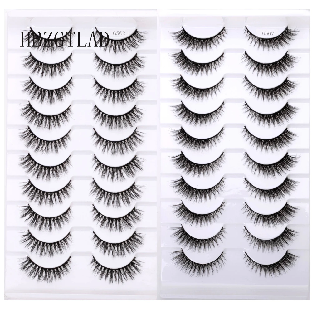 

10Pairs/1boxes Natural Long 3D Mink Eyelashes Short Mink False Eyelash Cruelty-free Fake Lashes Natural Eyelashes Makeup Lash