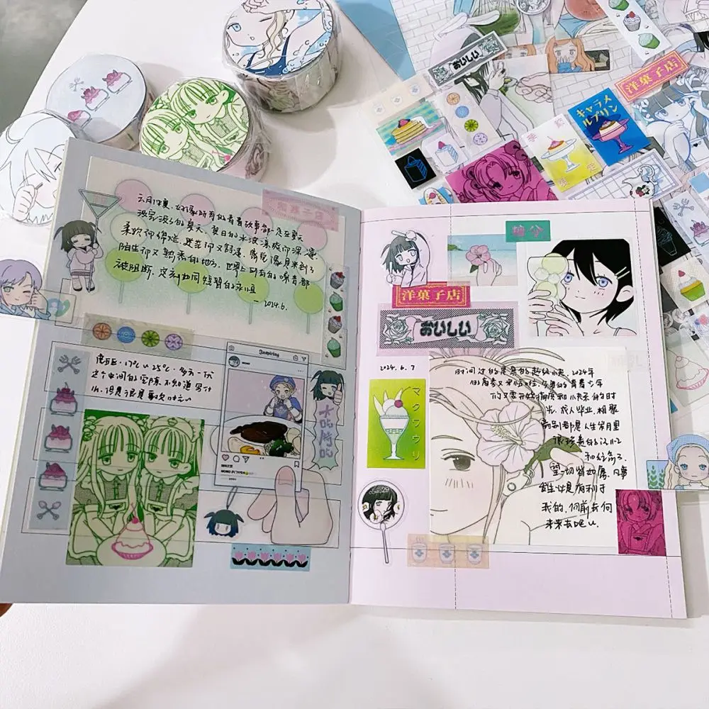 여름 스크랩북 스티커 귀여운 일본식 장식 스티커 DIY 전화 수하물 오토바이 노트북 가방 데칼