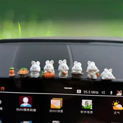Cute Mini Rabbit Car Mirror Decor - Fun Dashboard Accessory & Home Ornament Gift (1set)