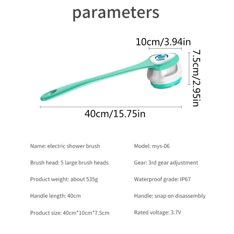 Shower Brush Exfoliate Skin Care Rechargeable Cleaning Brush Gift for Men Woman