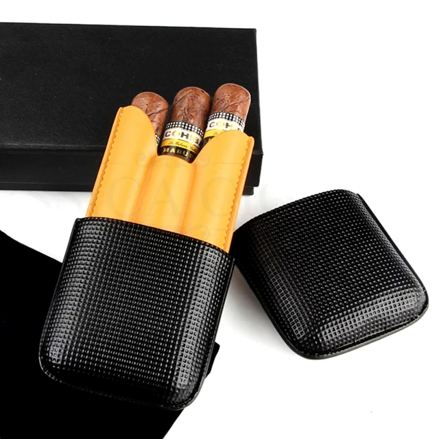 Humidor Cigar Box - 3 Finger Cigar Case - Luxury Cigar Case by