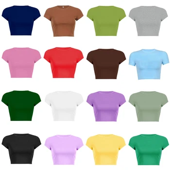 Vintage Clothes for Women Solid Color Short Style Crop Top Sexys Y2k Tops Woman 2024 Aesthetic Women's Blouses Harajuku Summer 1
