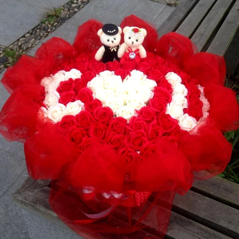 Artificial Soap Rose Flower Wedding Decoration Diy Holding Flowers Heads 25Pcs/box artificial flower artificial flowers wedding decoration
