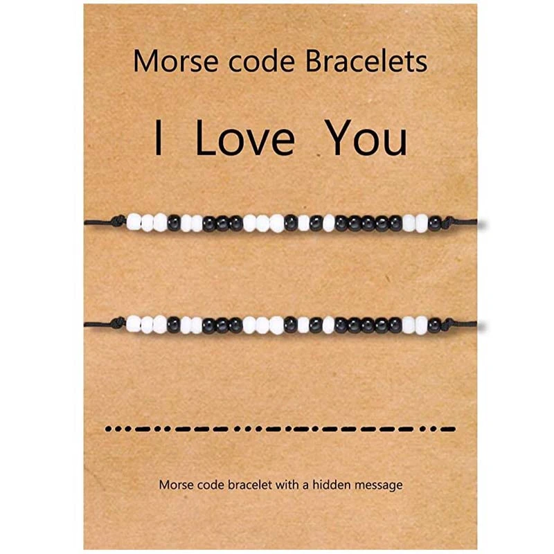 Pareja de pulseras para novio, novia, regalos, relaciones de larga distancia, pulsera a juego él, ella, te amo|Pulseras envolventes| - AliExpress
