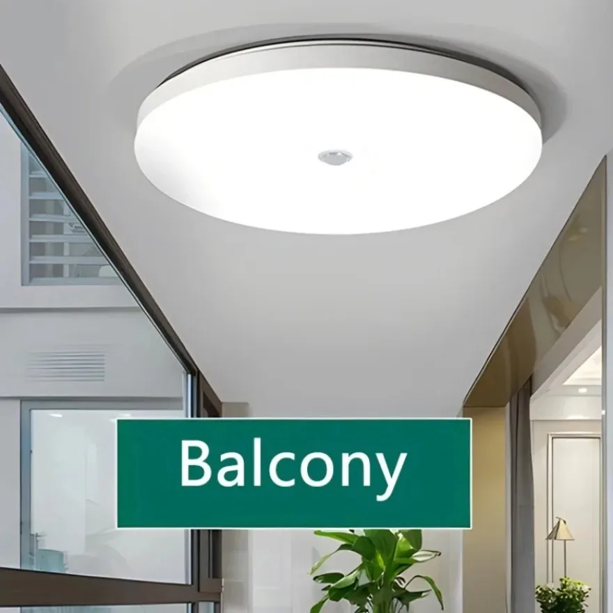 Motion Sensor LED Ceiling Light Minimalist Human Body Infrared Sensing Light Corridor Staircase Garage Warehouse Home