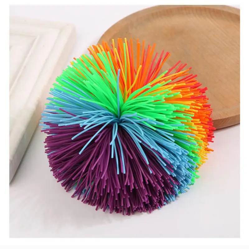 10cm Jugging Ball Colorful Rubber Wire Ball Toys For Kids Anti-Stress Stretchy Ball Children's Novelty Toys Funny Rubber Toy 4