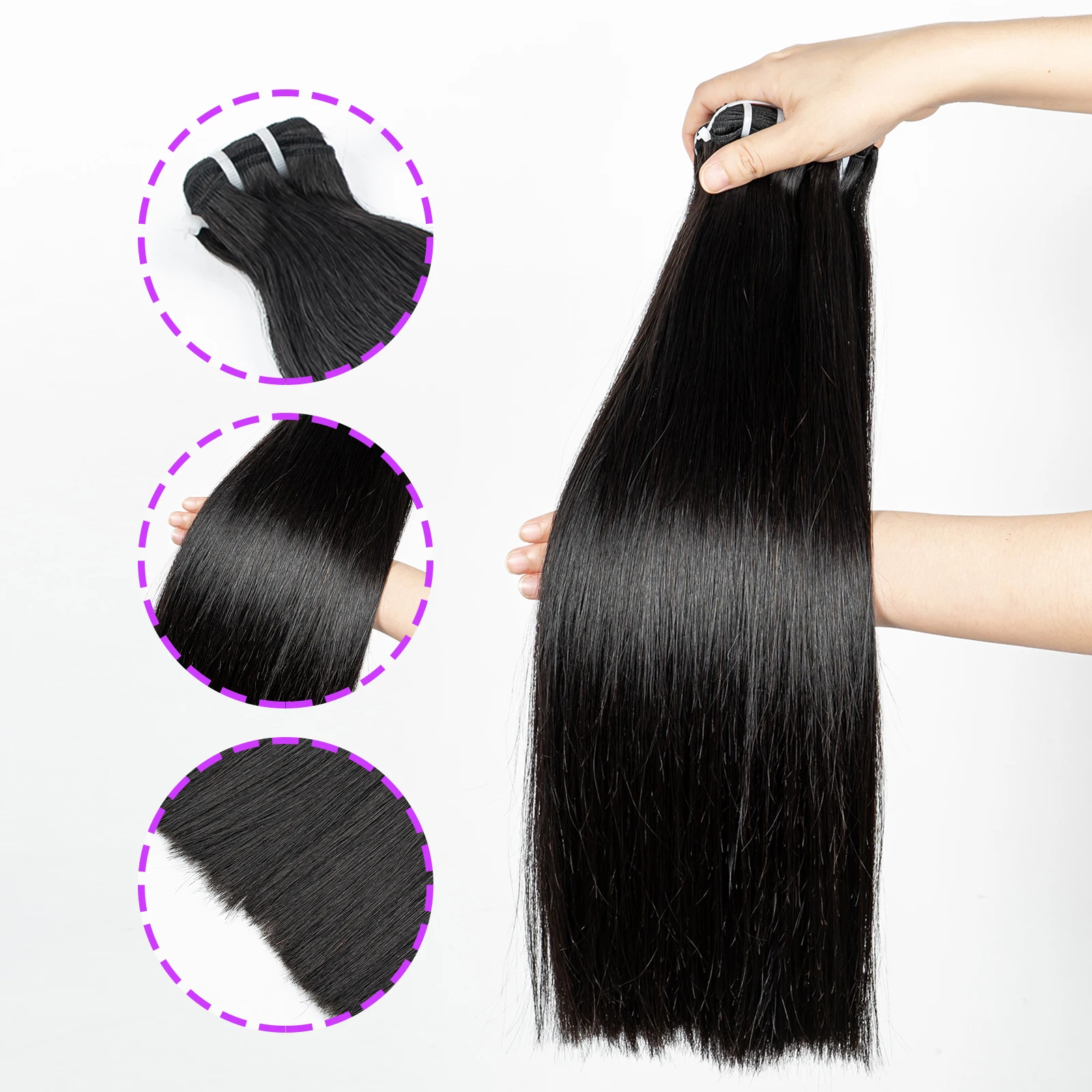 15A Double Drawn Human Hair Bundles Vietnamese Raw Virgin Bone Straight Human Hair Bundles 1BT4 Ombre Hair Extension 100g/bundle