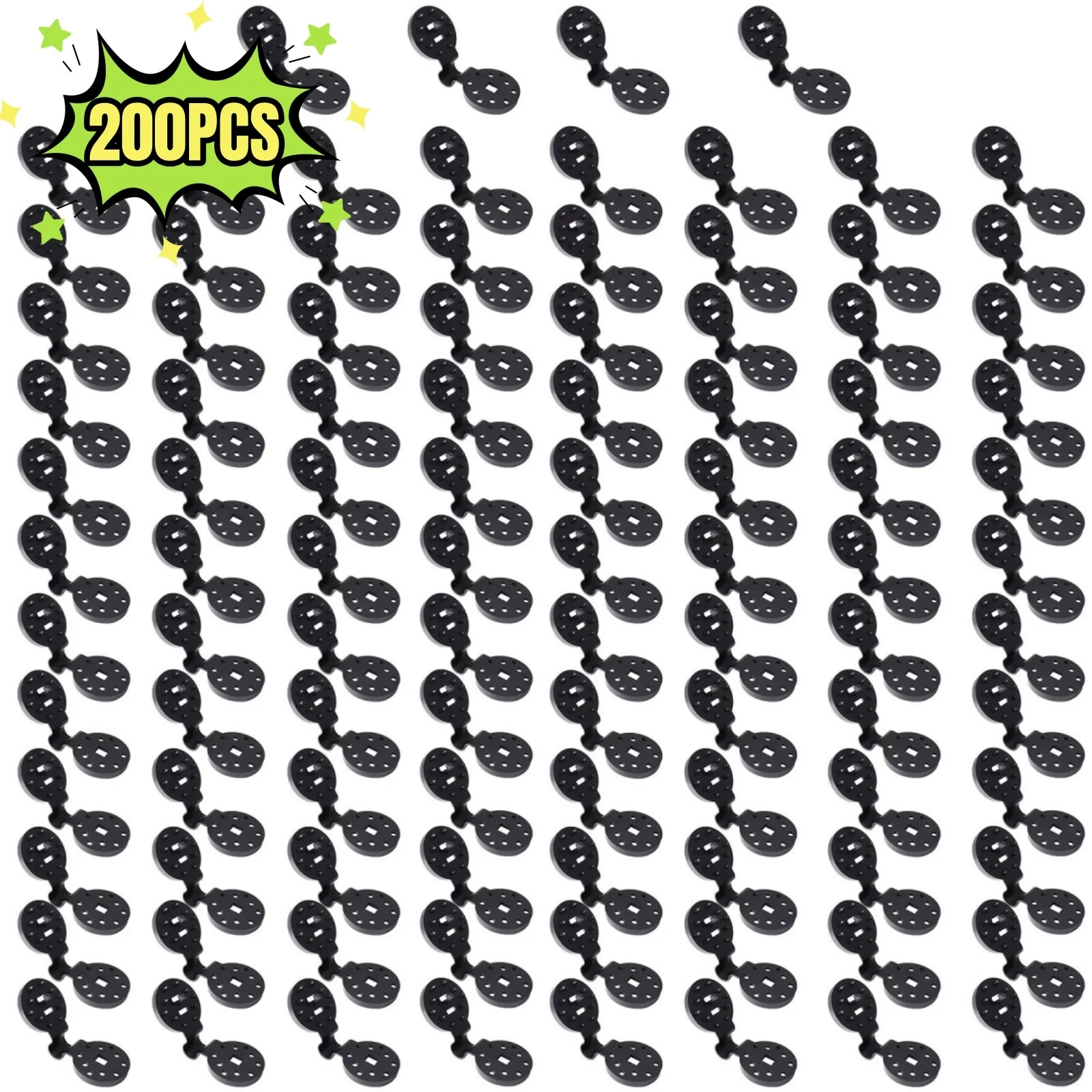 200-Pack Durable Black Shade Cloth Clips for Outdoor Awnings and Garden Use