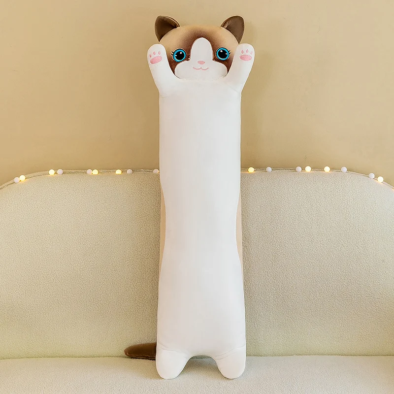 thumbnail image 1 of Almohada de peluche con forma de capibara de gato largo de dibujos animados, juguete de peluche suave de algodón, regalo para niños y niñas, muñecos compañeros para dormir, 1 of 5