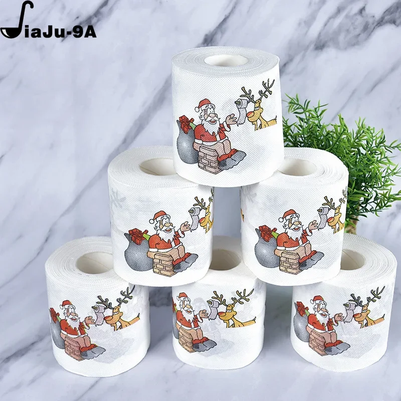 Christmas Toilet Roll Paper Home Santa Claus Bath Toilet Roll Paper Christmas Supplies Xmas Tissue Home New Year Decoration toilet roll paper