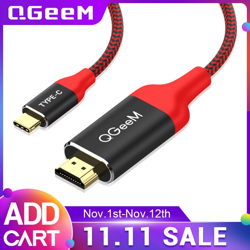 Qgeem Câble Usb Typec Vers Hdmi 4k 60hz, Convertisseur Thunderbolt 3