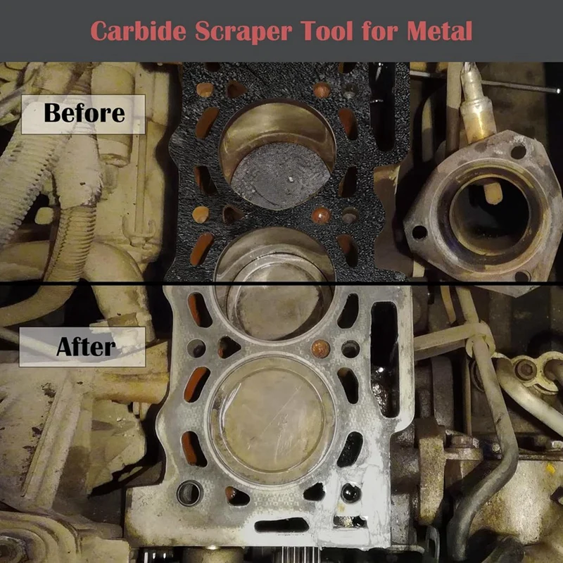 SUNFLO Carbide Scrapers Super Carbide Gasket Scrapers For Metal And Automotive 1-1/4 Inch And 5/8 Inch Set