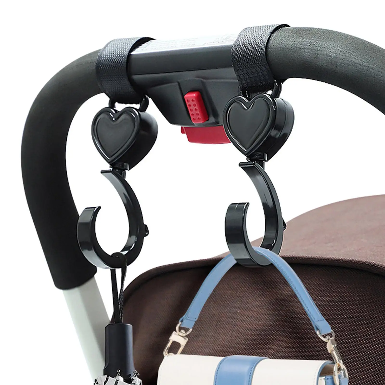 2 Pezzi Gancio Per Passeggino Gancio Per Carrozzina Ganci Multifunzionali Per Passeggino Per Carrelli Della Spesa Borsa Per Passeggino Borsa Per Il Ca