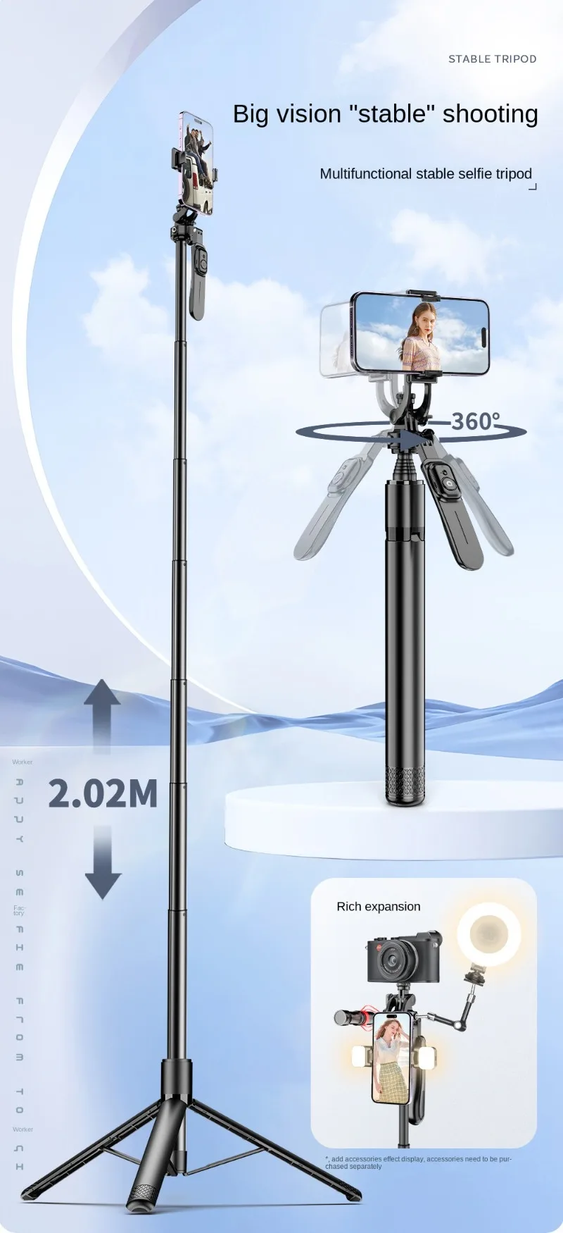C08 mobile phone stand Bluetooth selfie stick outdoor floor handheld PGND live extended tripod