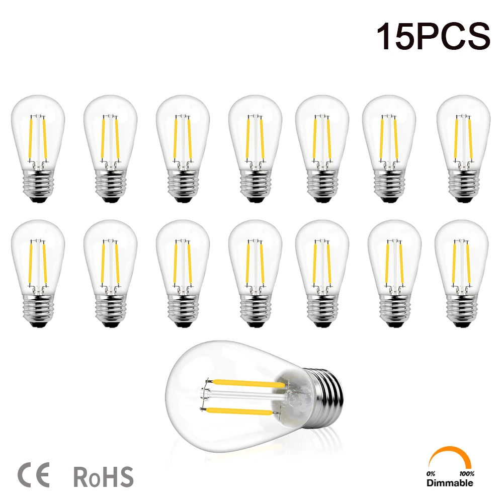 S142WLedFilamentDimmableLightBulbs2700K220VST45Shatterproof