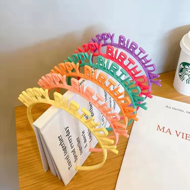Net Red Ins Style Colorful Happy Birthday Headband Hair Hoop Birthday Party Decoration