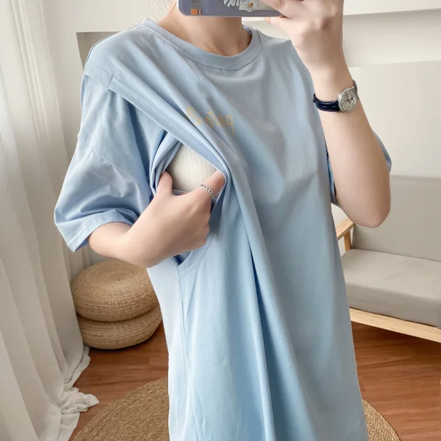 Women's Nursing Tops Breastfeeding T-Shirts - Maternity Postpartum Shirts With Discreet Nursing Access