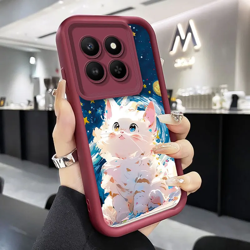 Cute Cartoon Cat Phone Case - Thick Candy Silicone Shockproof Cover