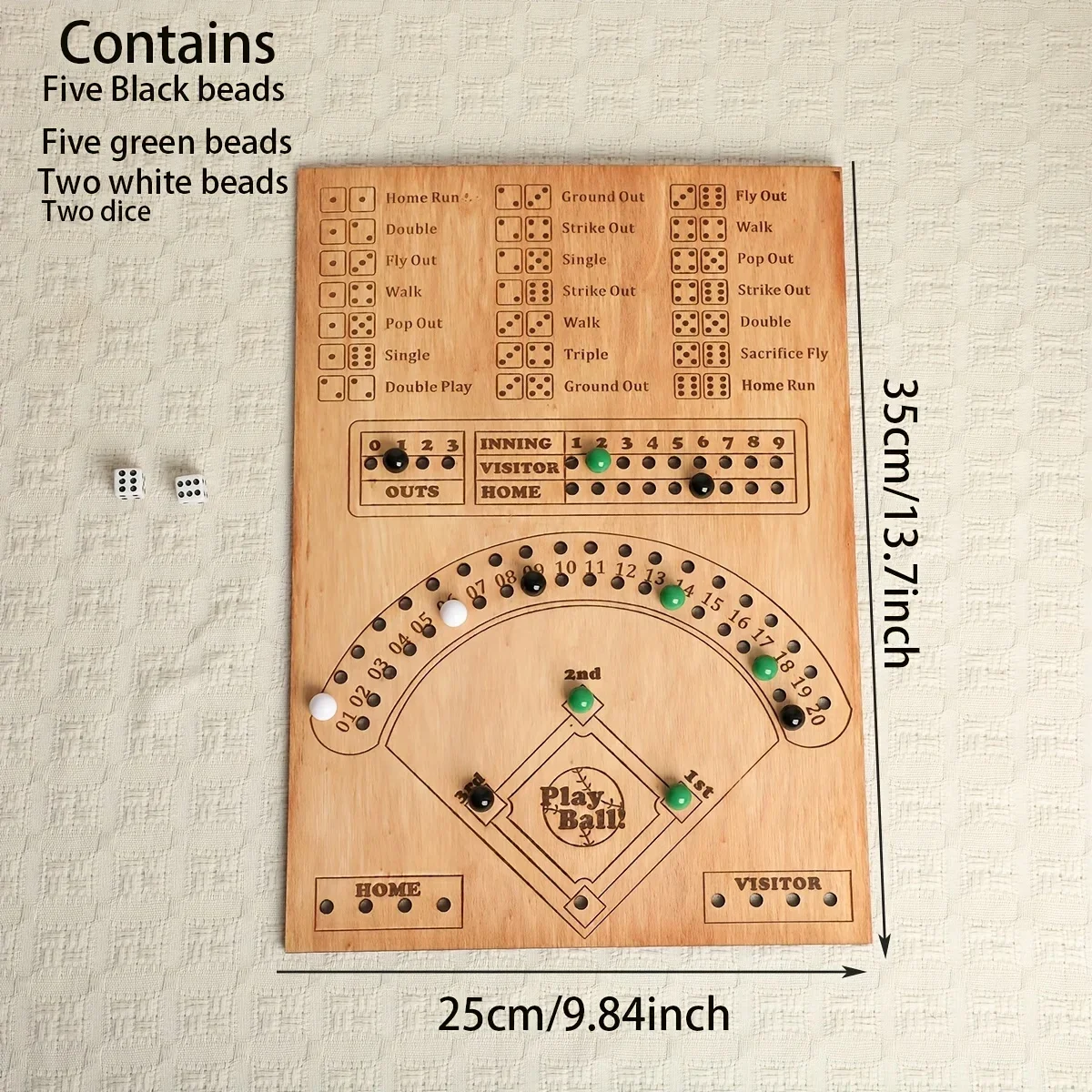 Beyzbol Zar Masa Oyunu Ahşap Zar Ve Mermer Masa Oyunu Interaktif Çift Savaş Masa Oyunu Eğlenceli Spor Oyuncak