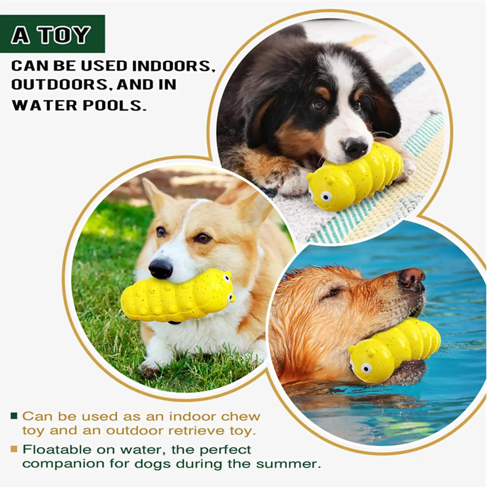 Indestructible Squeaky Dog Chew Toys for Aggressive Chewers, Food Grade Material Dog Chew Toys, Tough Durable Dog Toys Medium 4