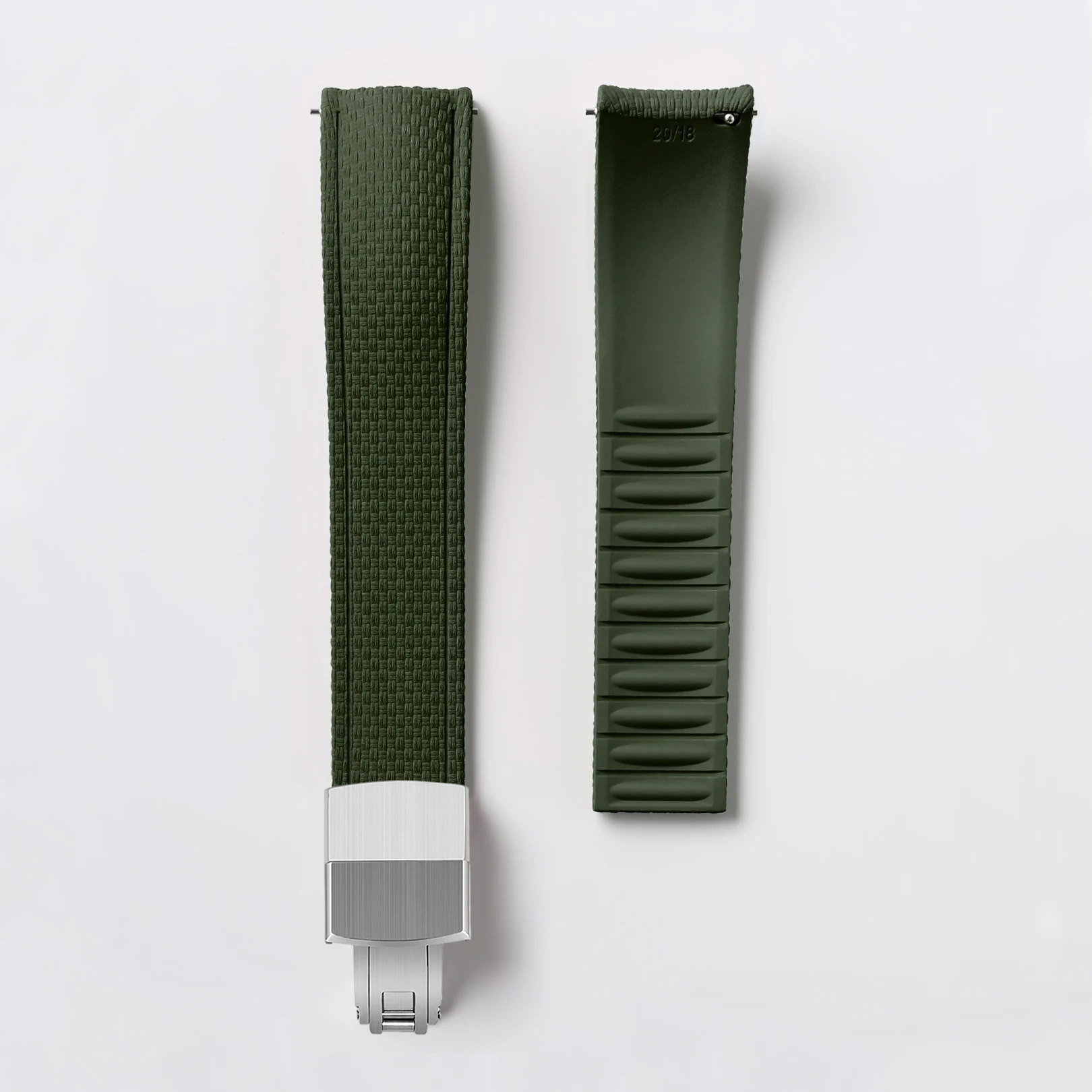 Universal Fluoro Rubber Quick Release Watch Band - Customizable Cut-to-Size Strap