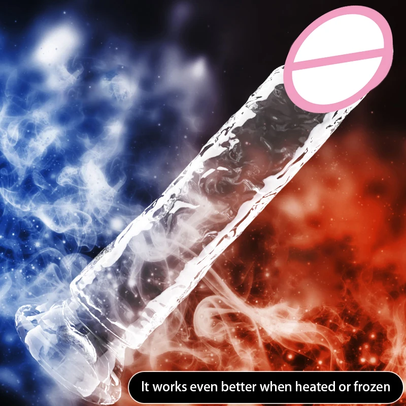 JIUAI Transparent penis soft crystal Jelly dildo with suction cup anal plug sex toy suitable for adult men and women