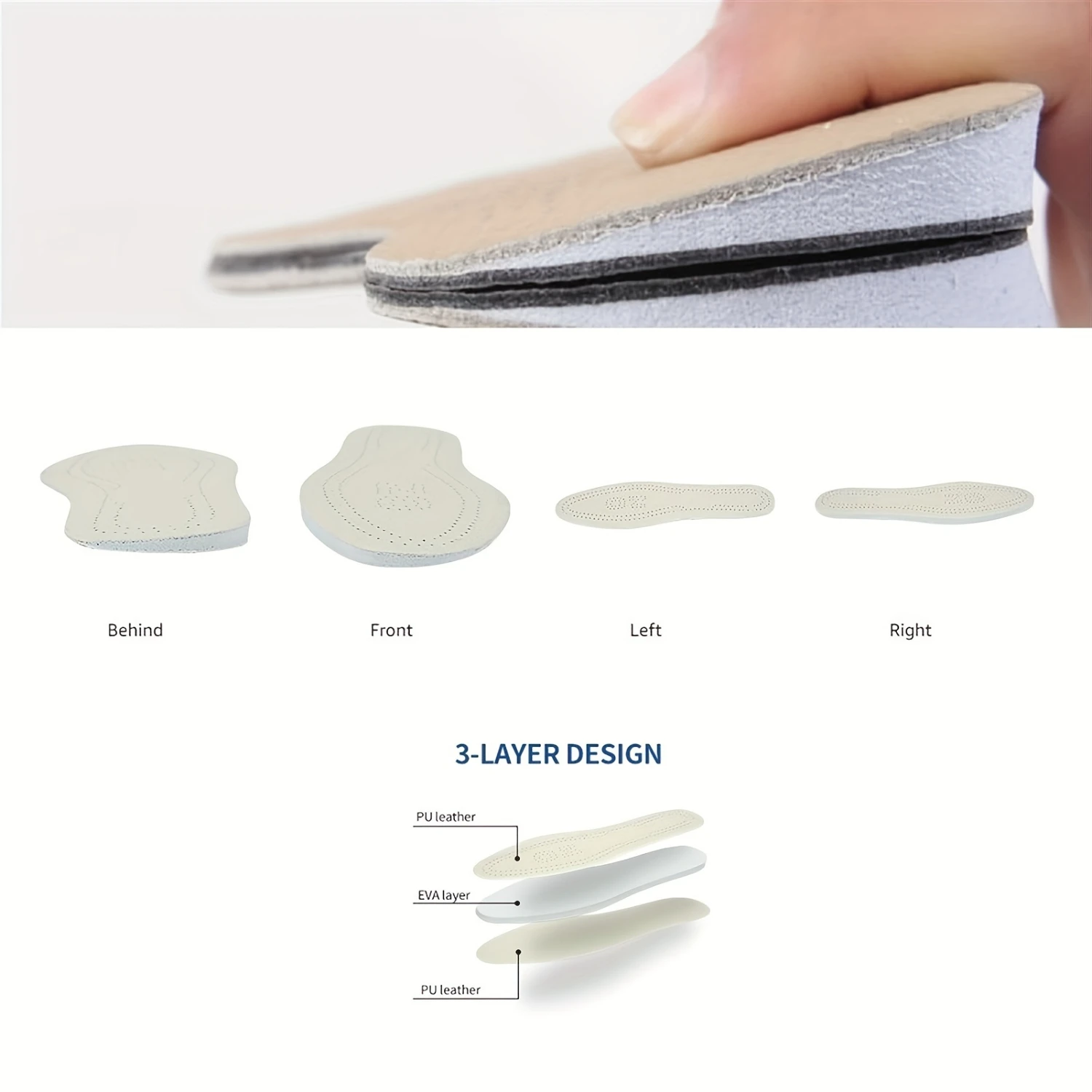 Unisex Insoles Foot Alignment Shoe Inserts Multiple Sizes Breathable Design Comfort Support System 1pair