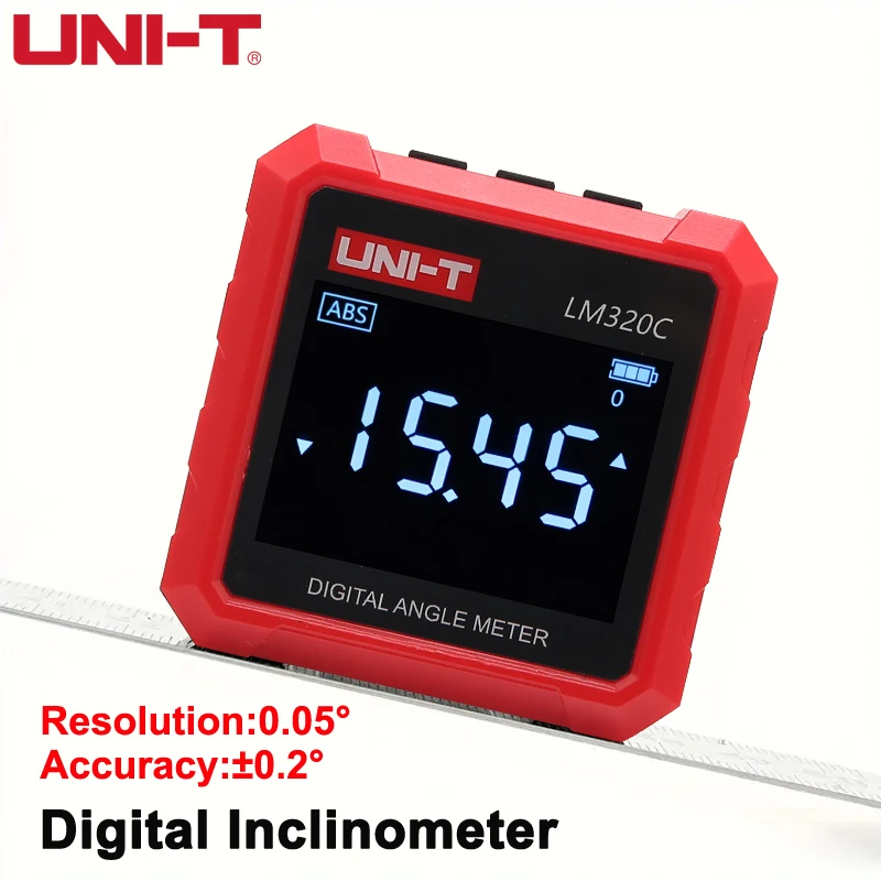 LM320C 레이저 3자석 마그네틱 베이스가 있는 고정밀 디지털 각도 게이지 전자 경사계 레벨 프로트랙터