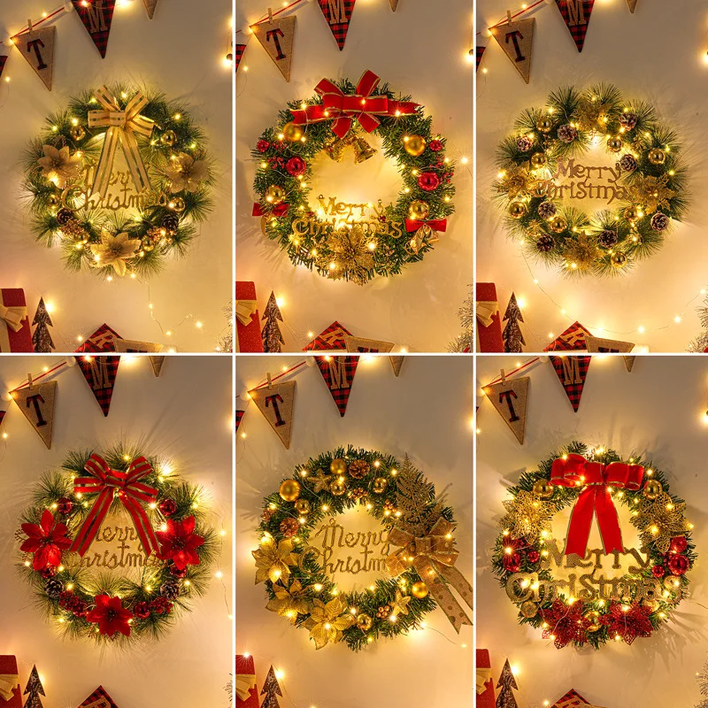 

30-50cm Christmas Wreath Door and Window Hanging Scene Arrangement Door Decoration Hanging Decoration 2024 New Year Decoration