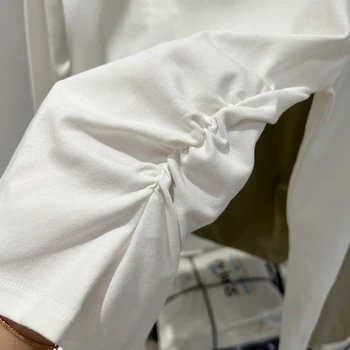 الكورية بسيطة قاعدة طبقة المرأة تي شيرت الخريف الشتاء 2025 القطن س الرقبة ضئيلة الصلبة تنوعا الاتجاه عادية كم طويل تيز 5