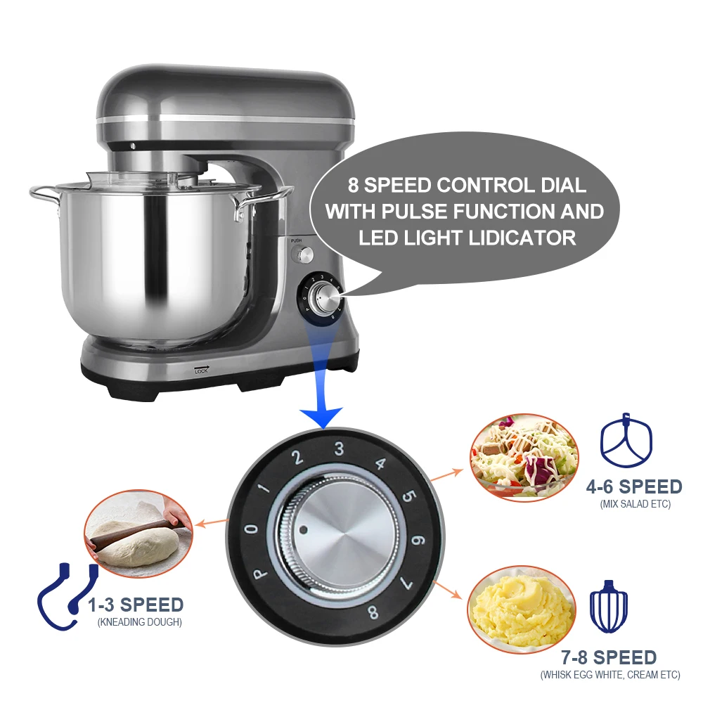 Kitchen 11 Liters Big Capacity Food Mixer 2000w Electric Food Stand Dough Mixer With Stainless Steel Bowl 2