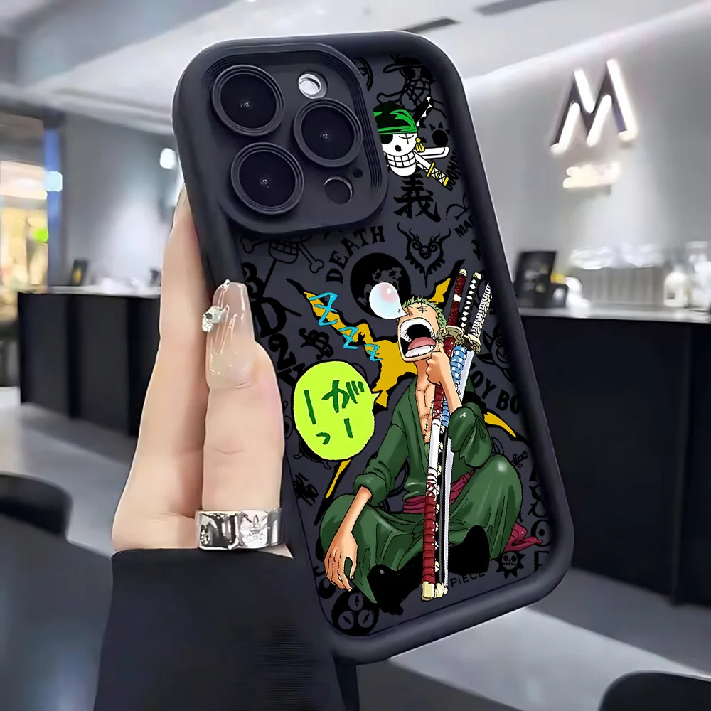 รูปสินค้า เคสโทรศัพท์ลายอนิเมะวันพีช ลูฟี่ โซโล ป้องกันด้านหลัง TPU นิ่ม
