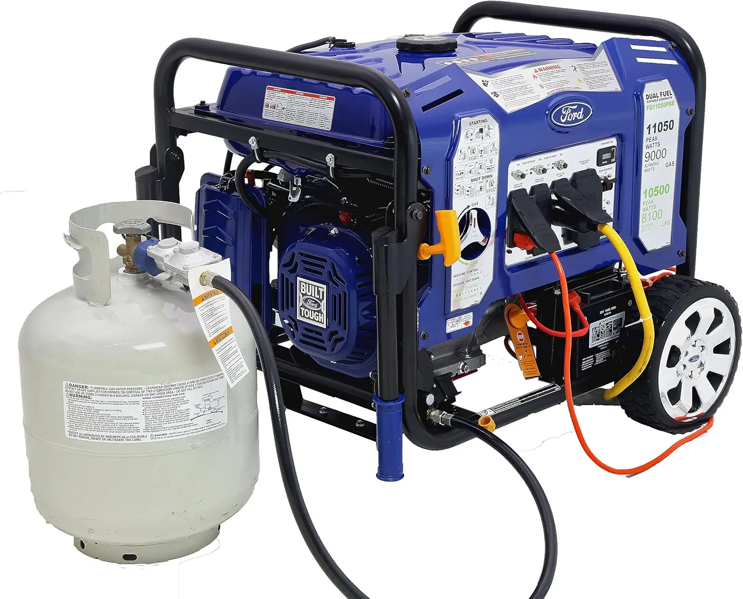 11050W Dual Fuel Portable Switch & Go Technology and Electric Start FG11050PBE-A Generator 11050 Watts Blue