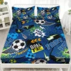 Fashion Cartoon Football Print Fitted Sheet Set Soft Comfortable Breathable Bedding Mattress Protector Set For Bedroom 6