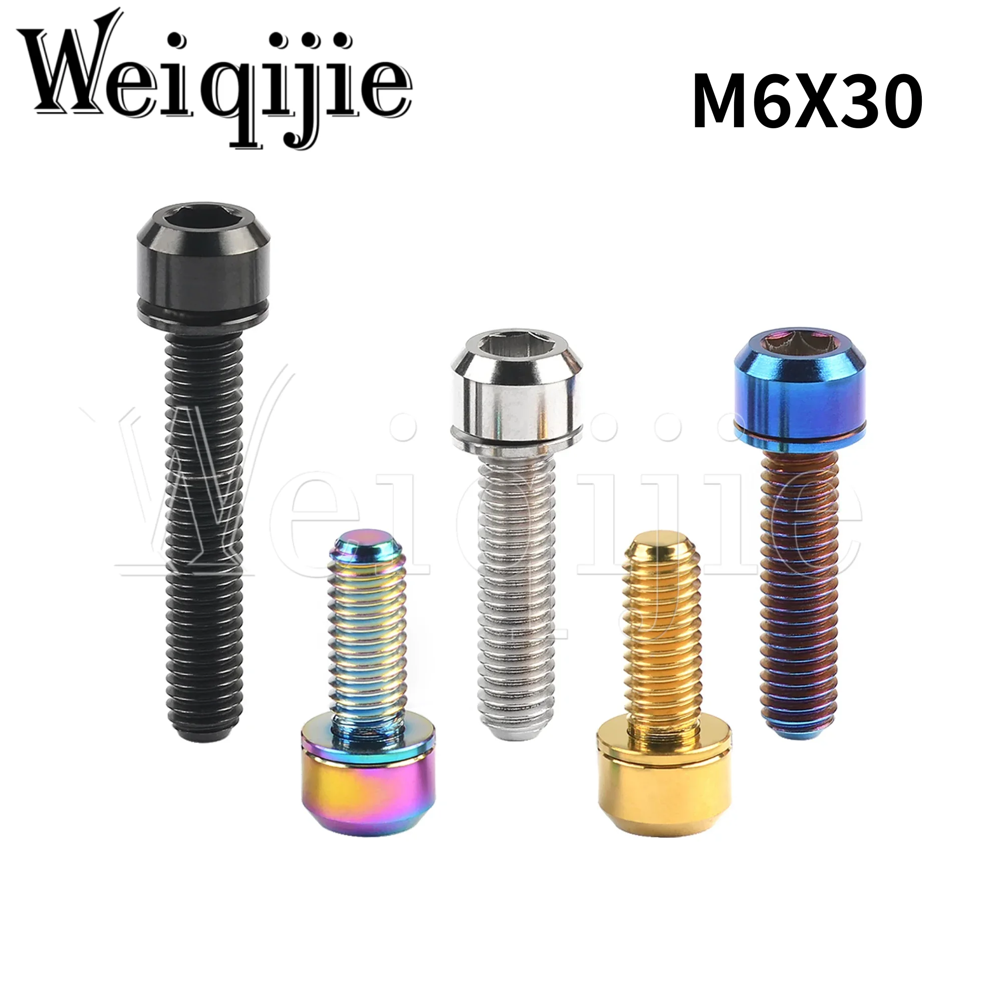 

Weiqijie Titanium M6X30mm Bolts Socket Head Bolts With Washers For Mount Bicycle Screws Multiple Colors
